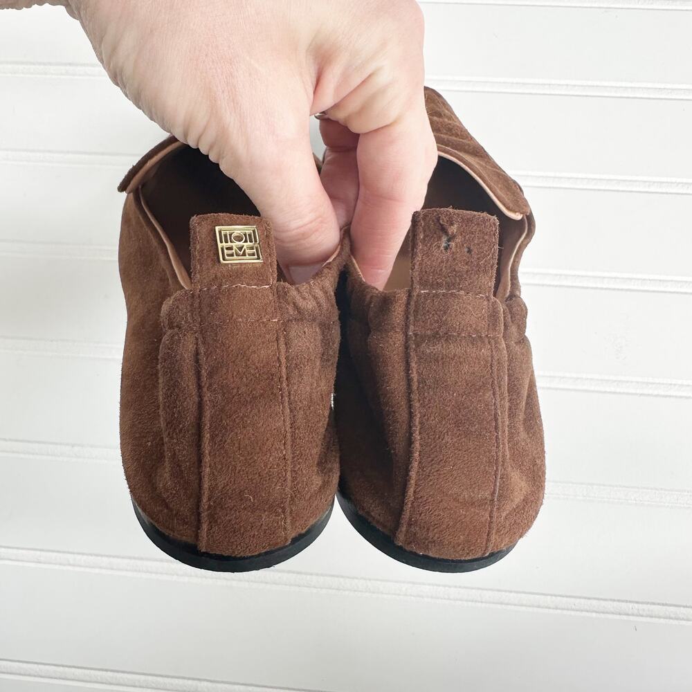 Toteme Chocolate Brown Suede Loafers Slip On Flats - Picture 7 of 14